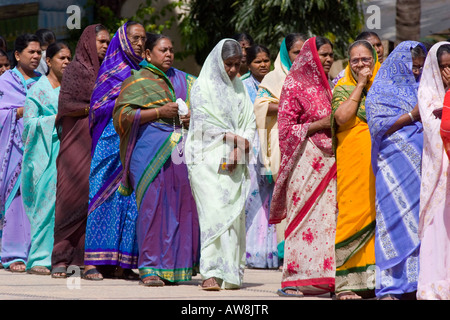 Procession outside the Infant Jesus Church in Bangalore India Stock Photo