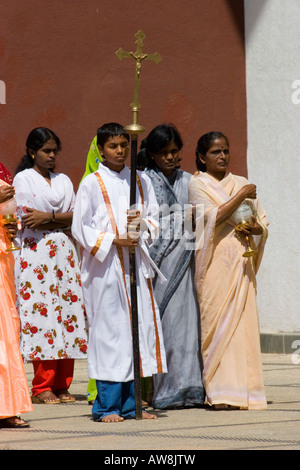 Procession outside the Infant Jesus Church in Bangalore India Stock Photo