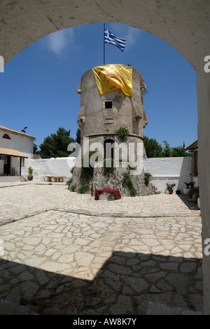 Saint George at the precipices (Ag Georgios ton Gremon), 16th c monastery, Zakynthos island, Greece Stock Photo