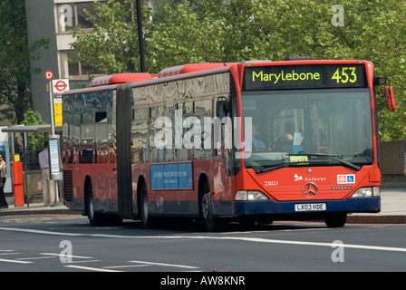 Mercedes Citaro bendy bus in the city of London, England Stock Photo