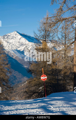 Via Lattea piste marker Sportinia Sauze d Oulx Italy Stock Photo