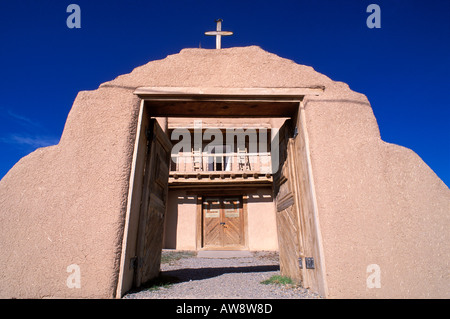 Church of San Jose de Gracia de Las Trampas along the high road to Taos Las Trampas New Mexico Stock Photo