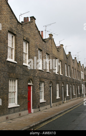 Victorian brick terraced houses in Roupell Street, near Waterloo and Southwark, London England UK Stock Photo