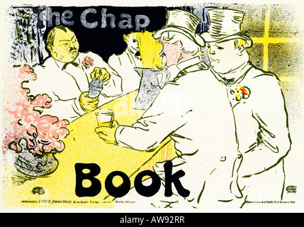 The Chap Book 1894 Art Nouveau poster by Toulouse Lautrec for the American magazine at the Irish American Bar in Paris. Oscar Wilde one of the patrons Stock Photo