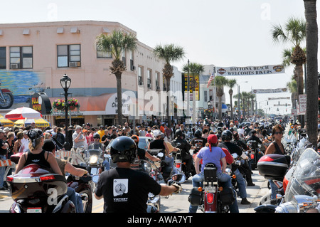 Bike week at Daytona Beach, United States of America.  An annual gathering of motocyclists. Stock Photo