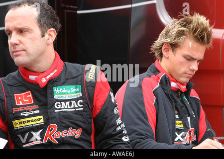 Tom Chilton and Fabrizio Giovanardi BTCC touring car drivers Stock Photo