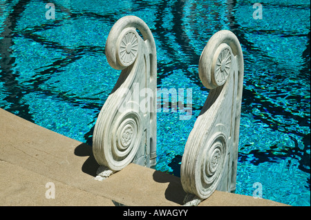 Outdoor pool Hurst Castle, San Simeon, California, USA Stock Photo