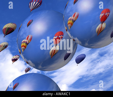 DIGITAL CONCEPT:  Hot Air Balloons Stock Photo