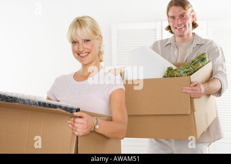 Couple on moving day Stock Photo