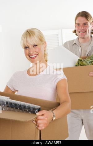 Couple on moving day Stock Photo