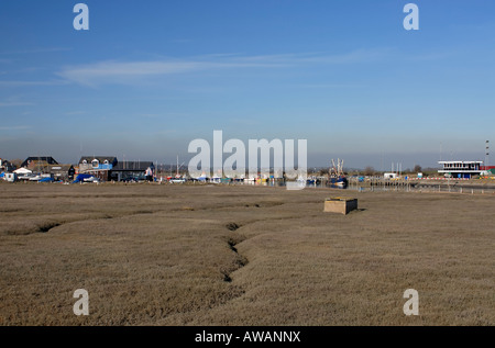 Rye Harbour on the River Rother at high tide on a sunny afternoon Rye Harbour Rye Sussex Stock Photo