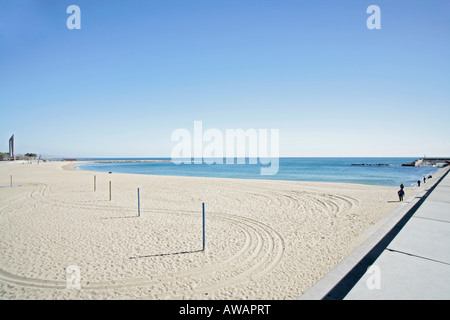 View out to sea from the Marina at Port Olimpic Barcelona Spain Europe Stock Photo