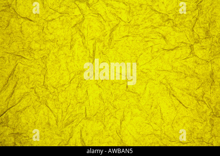 Creased Yellow Tissue Paper Background Texture Stock Photo