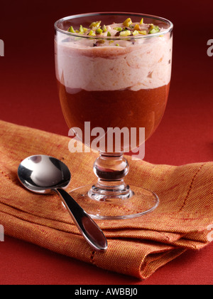 Plum fool dessert Stock Photo
