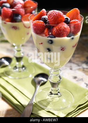 Mid summer berries pudding Stock Photo