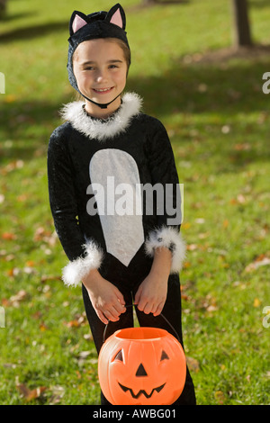 Portrait of girl in Halloween costume Stock Photo