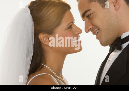 Portrait of bride and groom Stock Photo