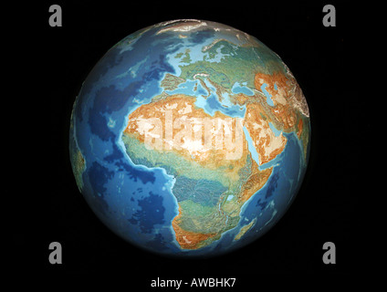 Globe of the Earth in color Stock Photo