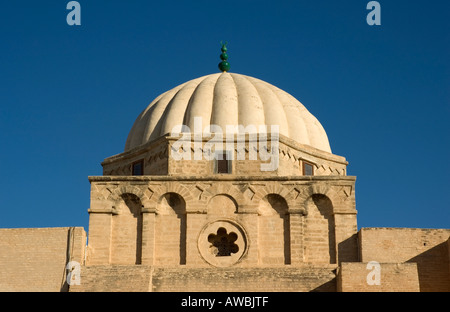 The external wall and dome of the great Kairouan mosque, Tunisia. Stock Photo