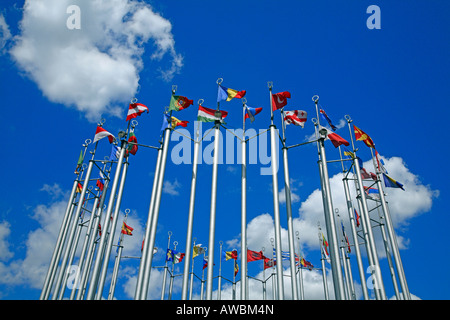 Russia, Moscow, Kievskaya, Circle Of Flags Stock Photo