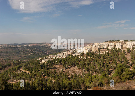 Jerusalem Israel Jerusalem forest and Har Nof neighborhood as seen from Mount Herzl Stock Photo