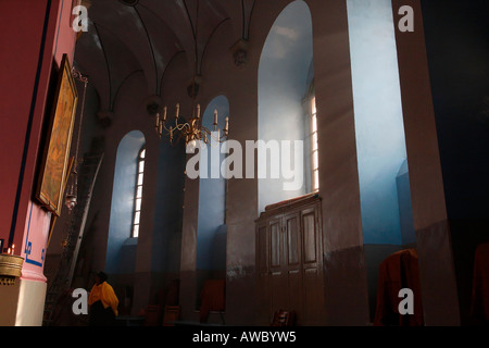 The Ethiopian Church was modeled after churches in Ethiopia with its sanctuary separated from the main body of the church Stock Photo