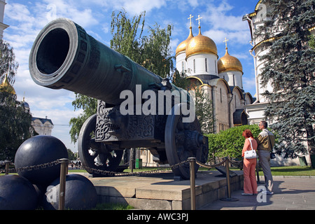 Russia, Moscow, The Kremlin, Emperor Cannon (Tsar Cannon) Stock Photo