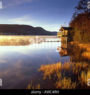 Pooley Bridge Boathouse on Ullswater, Lake District National Park, Cumbria, England, UK Stock Photo