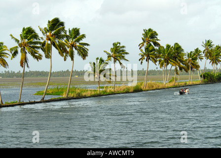 R BLOCK NEAR THE BACKWATERS OF ALLEPPEY Stock Photo