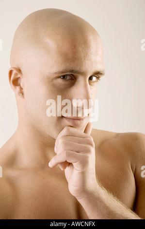 Portrait of a bald-headed man Stock Photo