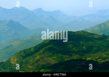 A VIEW OF THE WESTERN GHATS IN KOVILOOR MUNNAR Stock Photo