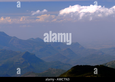 A VIEW OF THE WESTERN GHATS IN KOVILOOR MUNNAR Stock Photo