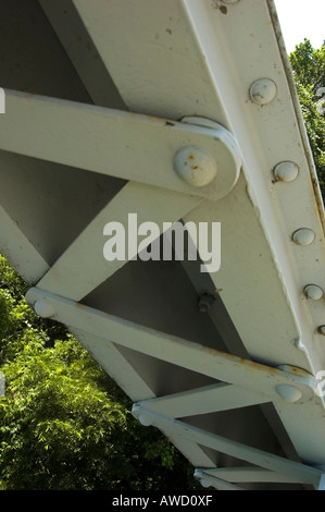 Iron Gridwork of bridge Stock Photo