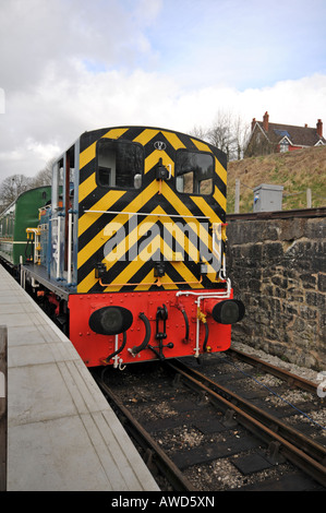 diesel train at Ecclesbourne valley railway in Wirksworth Peak District ...