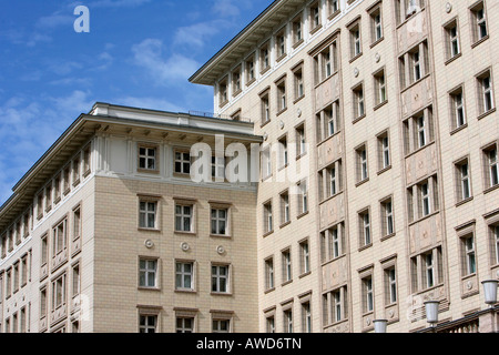 Old apartment houses at Frankfurter Allee (Stalinallee) in Berlin Friedrichshain, Germany, Europe Stock Photo