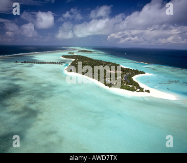 Sun Island, Nalaguraidhoo, aerial photograph, Ari Atoll, Maldives, Indian Ocean Stock Photo