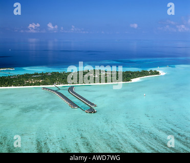 Sun Island, Nalaguraidhoo, aerial photograph, Ari Atoll, Maldives, Indian Ocean Stock Photo