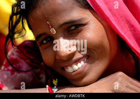 Face of a young woman, Jaipur, Rajasthan, India