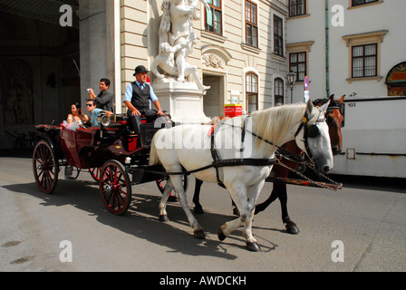 Horse-and-buggy in front of the Hofburg, Vienna, Austria, Europe Stock Photo