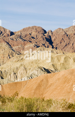 Eroded Mecca Hills on the San Andreas fault line overlooking the Salton Sea California Stock Photo