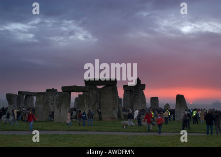Winter Solstice. People celebrate the sunrise at the Winter Solstice at