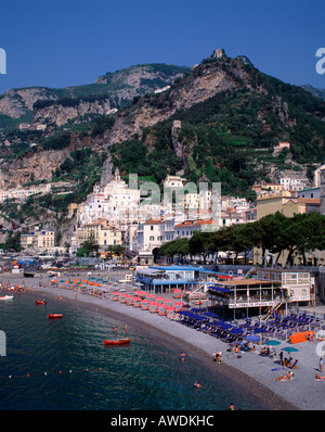 Amalfi tourist beach, Italy Stock Photo - Alamy