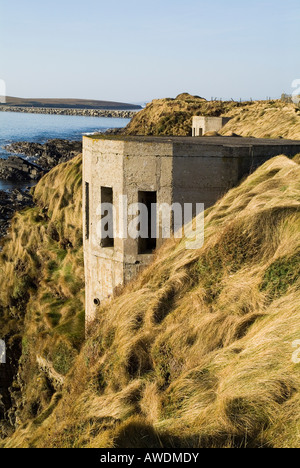 dh  LAMB HOLM ORKNEY Coastal defence gun emplacements guarding Churchill barriers military coast ww2