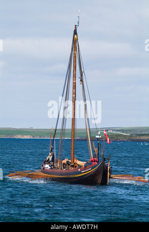 dh Viking galley Sea Stallion KIRKWALL ORKNEY Havhingsten fra Glendalough long boat vikings longboat danish longships sailing scotland longship rowing Stock Photo