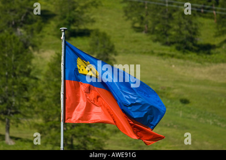 Liechtenstein flag, Liechtenstein, Europe Stock Photo