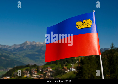 Liechtenstein Flag, Liechtenstein, Europe Stock Photo