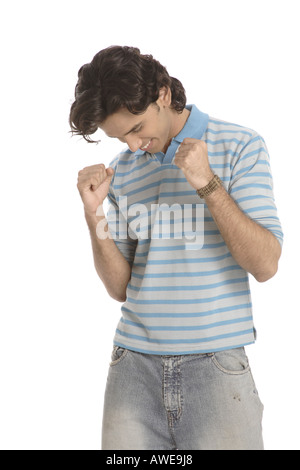 Teenage boy dancing wearing tshirt and jeans MR#687T Stock Photo