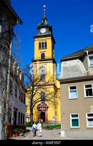 In Augustusburg, view at the church St Petri, Augustusburg, Saxony, Germany Stock Photo