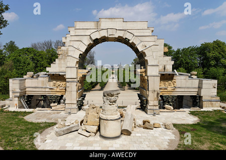 Roman Ruin (erected 1778) in the park at Schoenbrunn Palace, Vienna, Austria, Europe Stock Photo