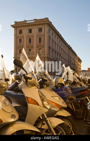 Mopeds parked near the central rail station in Rome, Italy, Europe Stock Photo